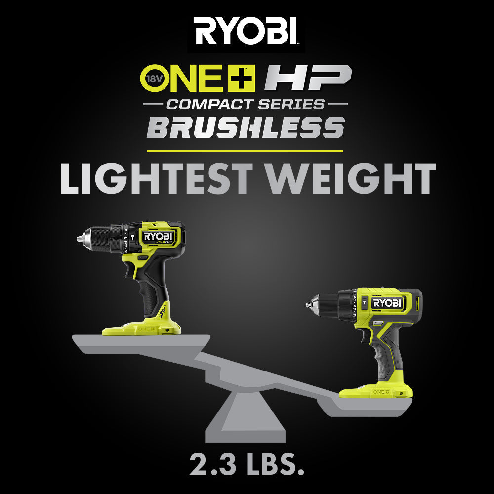 18V ONE+ HP COMPACT BRUSHLESS 1/2″ HAMMER DRILL | RYOBI