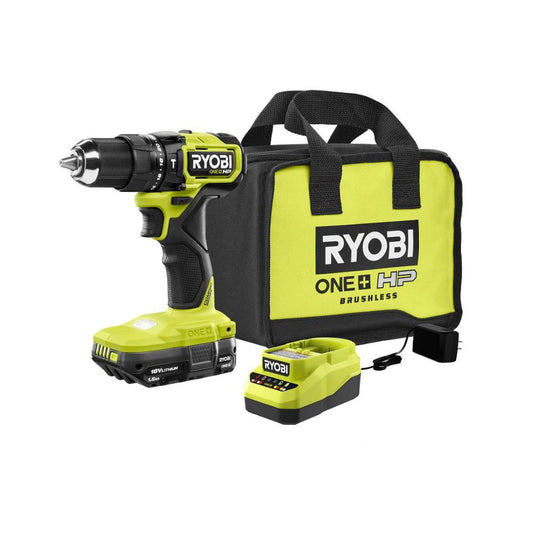 18V ONE+ HP COMPACT BRUSHLESS 1/2″ HAMMER DRILL KIT | RYOBI