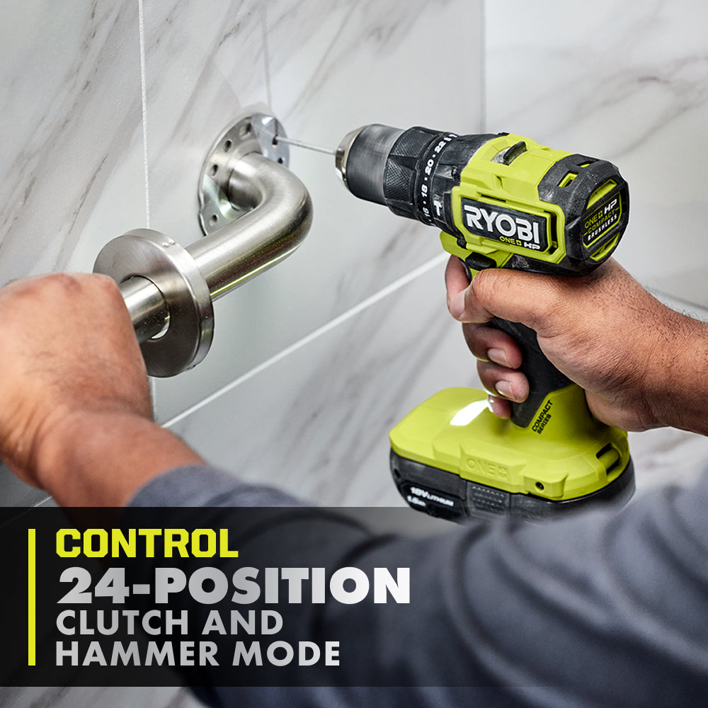 18V ONE+ HP COMPACT BRUSHLESS 1/2″ HAMMER DRILL KIT | RYOBI