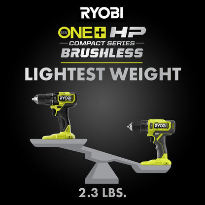 18V ONE+ HP COMPACT BRUSHLESS 1/2″ HAMMER DRILL KIT | RYOBI