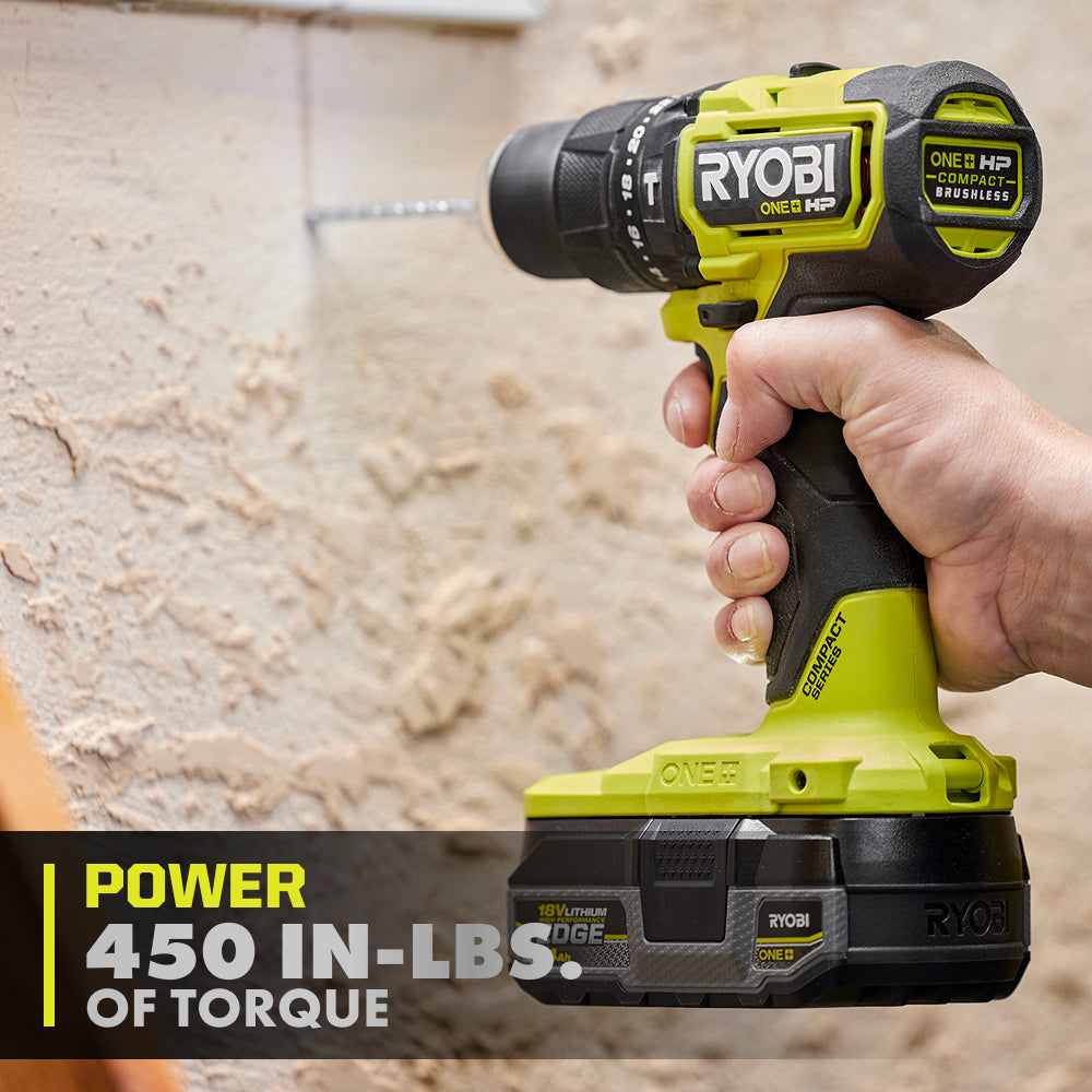 18V ONE+ HP COMPACT BRUSHLESS 1/2″ HAMMER DRILL KIT | RYOBI