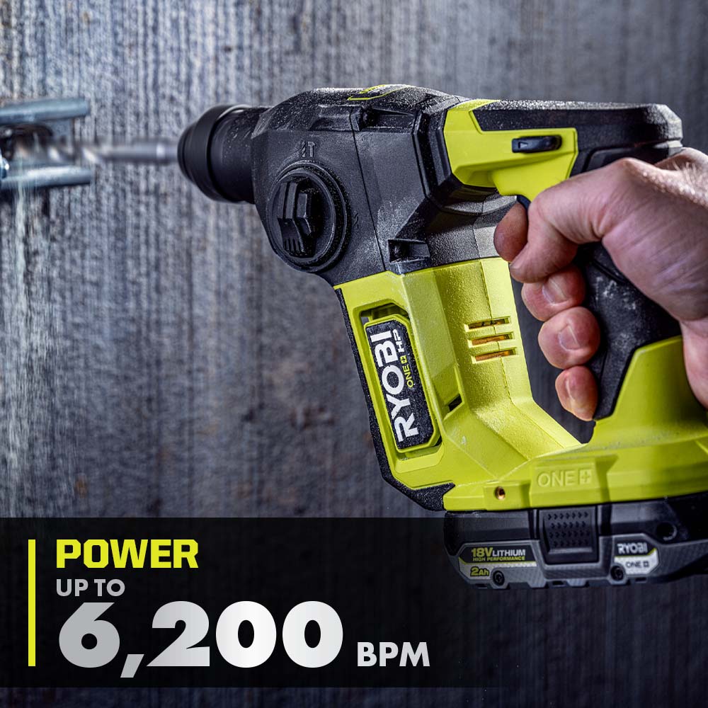 18V ONE+ HP COMPACT BRUSHLESS 5/8″ SDS-PLUS ROTARY HAMMER KIT | RYOBI