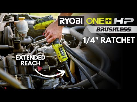 18V ONE+ HP BRUSHLESS 1/4″ EXTENDED REACH RATCHET KIT | RYOBI