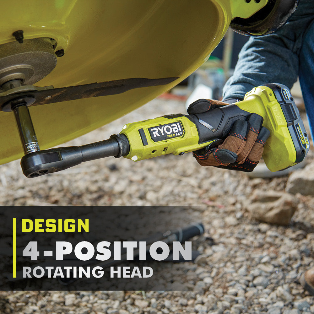18V ONE+ HP BRUSHLESS 3/8″ EXTENDED REACH RATCHET KIT | RYOBI