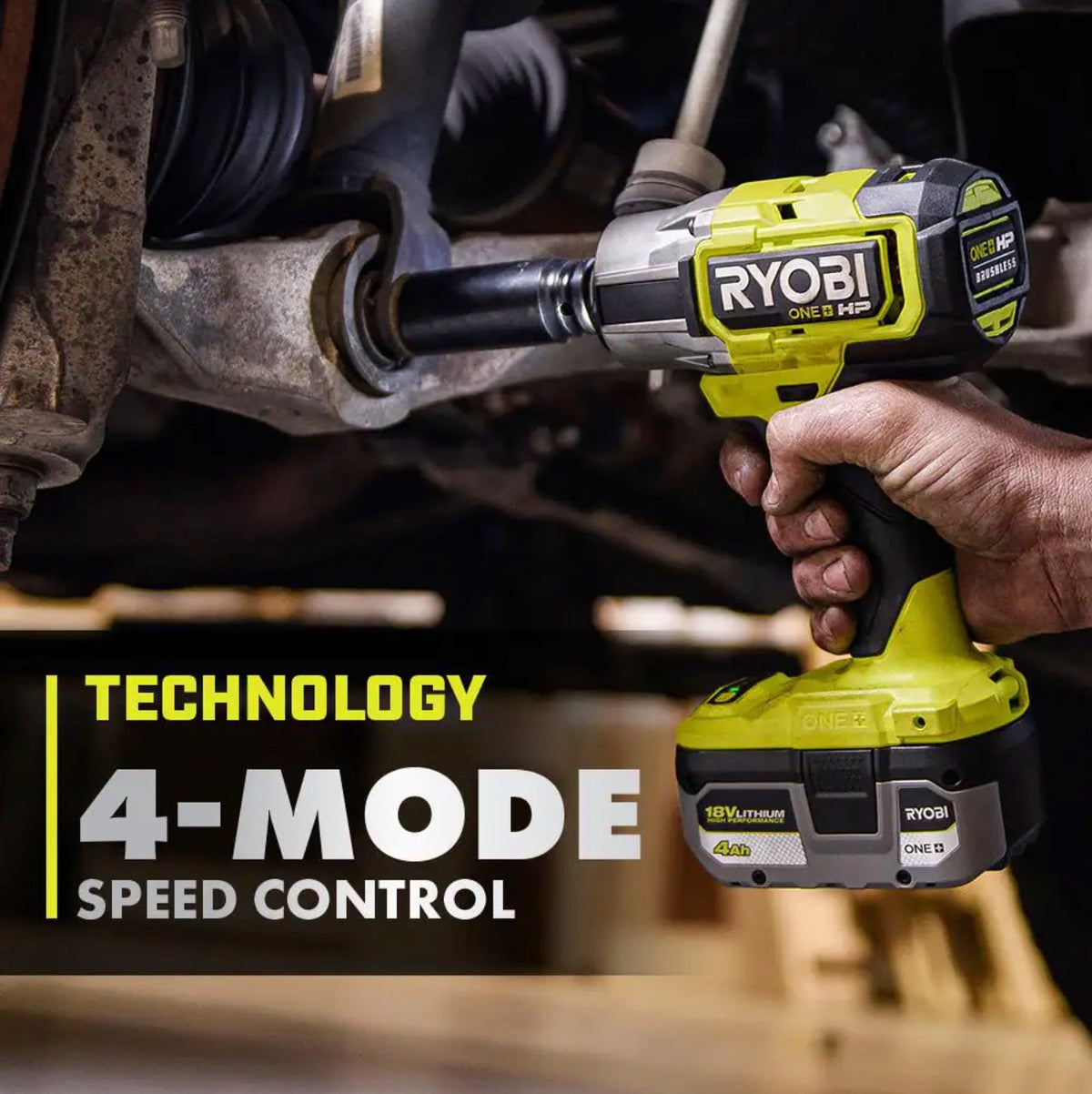 18V ONE+ HP BRUSHLESS 4-MODE 1/2″ IMPACT WRENCH | RYOBI