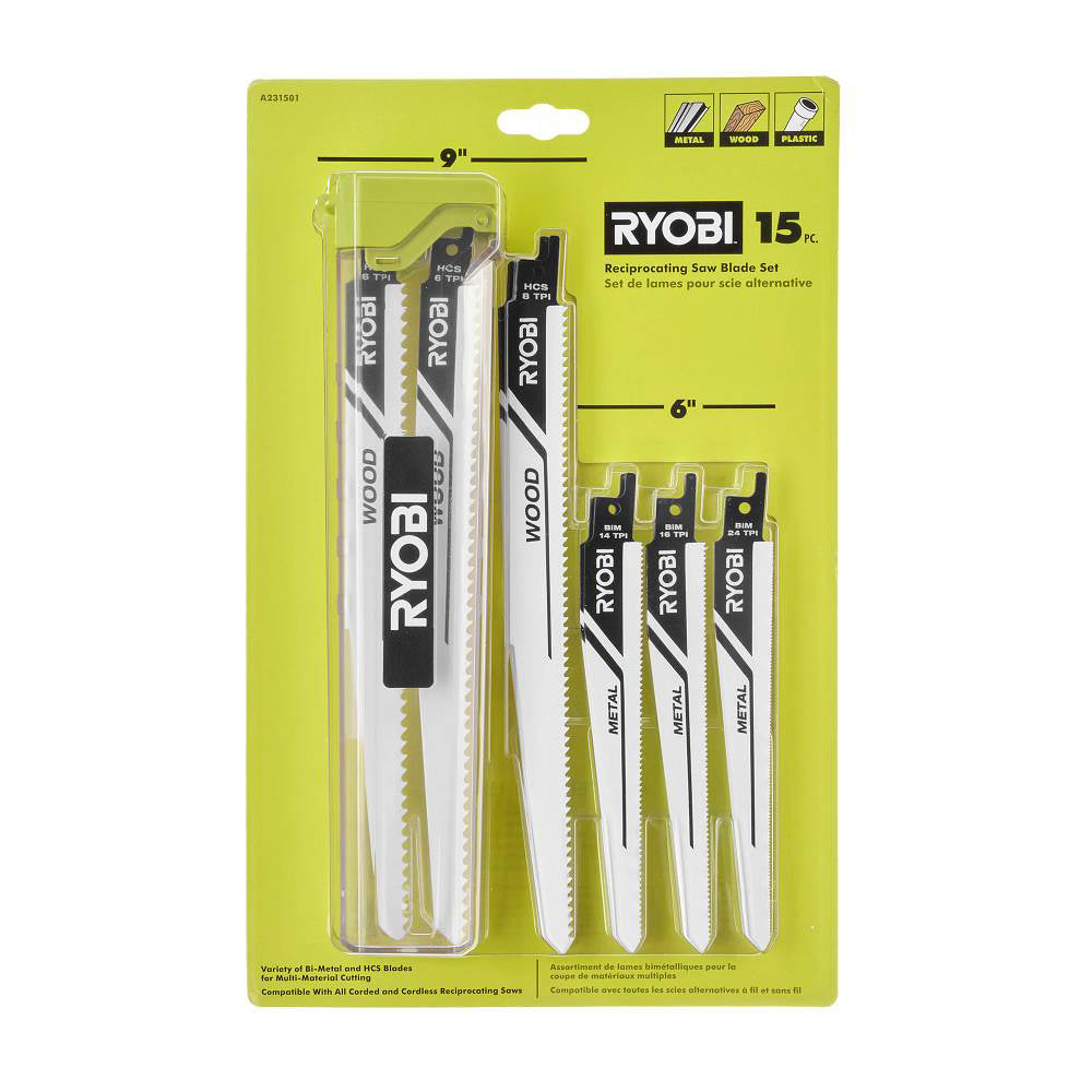 15 PC. RECIPROCATING SAW BLADE SET | RYOBI