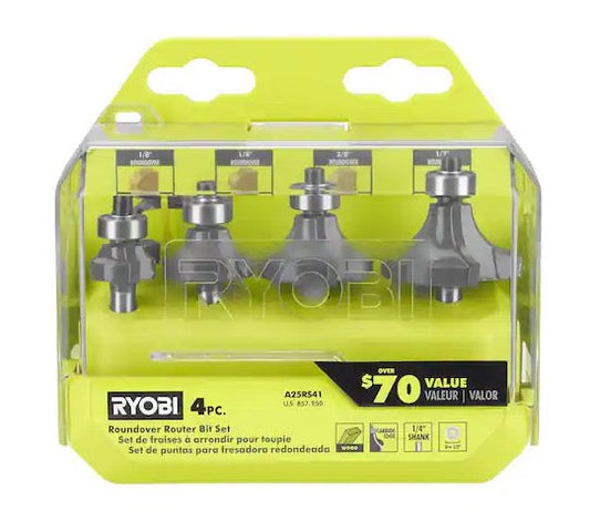 4PC ROUNDOVER ROUTER BIT SET | RYOBI