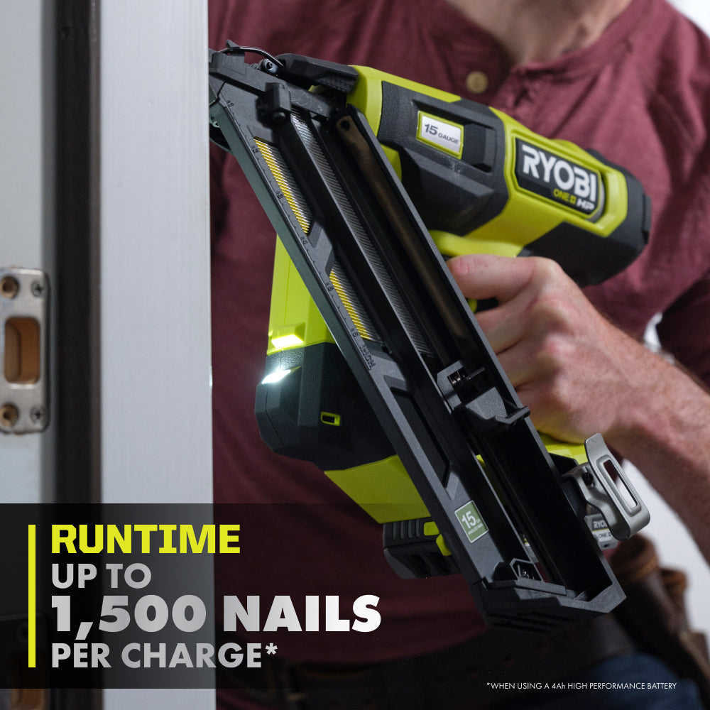 18V ONE+ HP BRUSHLESS 15GA ANGLED FINISH NAILER | RYOBI