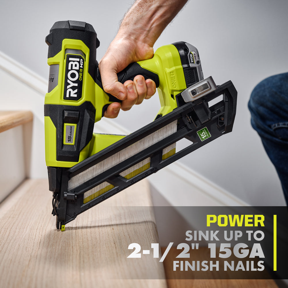 18V ONE+ HP BRUSHLESS 15GA ANGLED FINISH NAILER | RYOBI