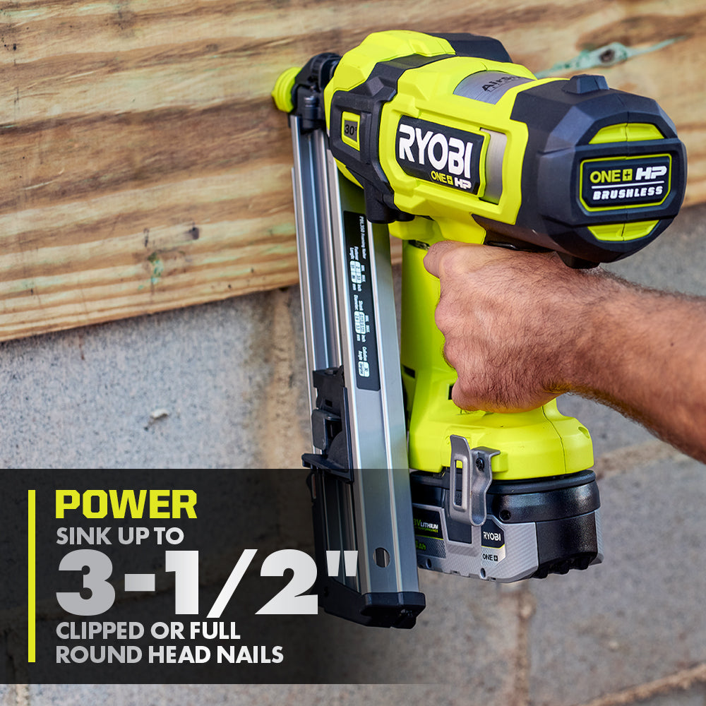 18V ONE+ HP BRUSHLESS AIRSTRIKE 30?? FRAMING NAILER | RYOBI