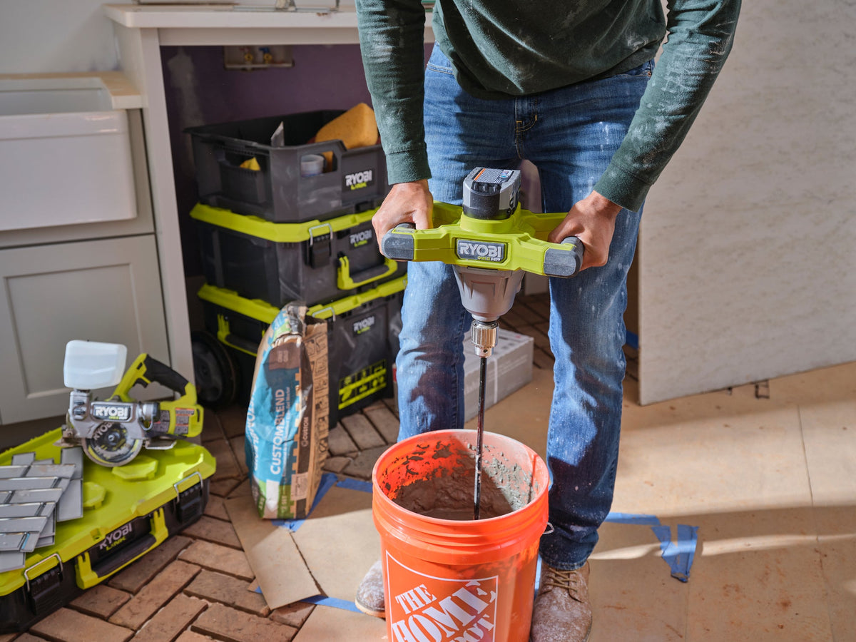 18V ONE+ HP BRUSHLESS 1/2″ MUD MIXER KIT | RYOBI