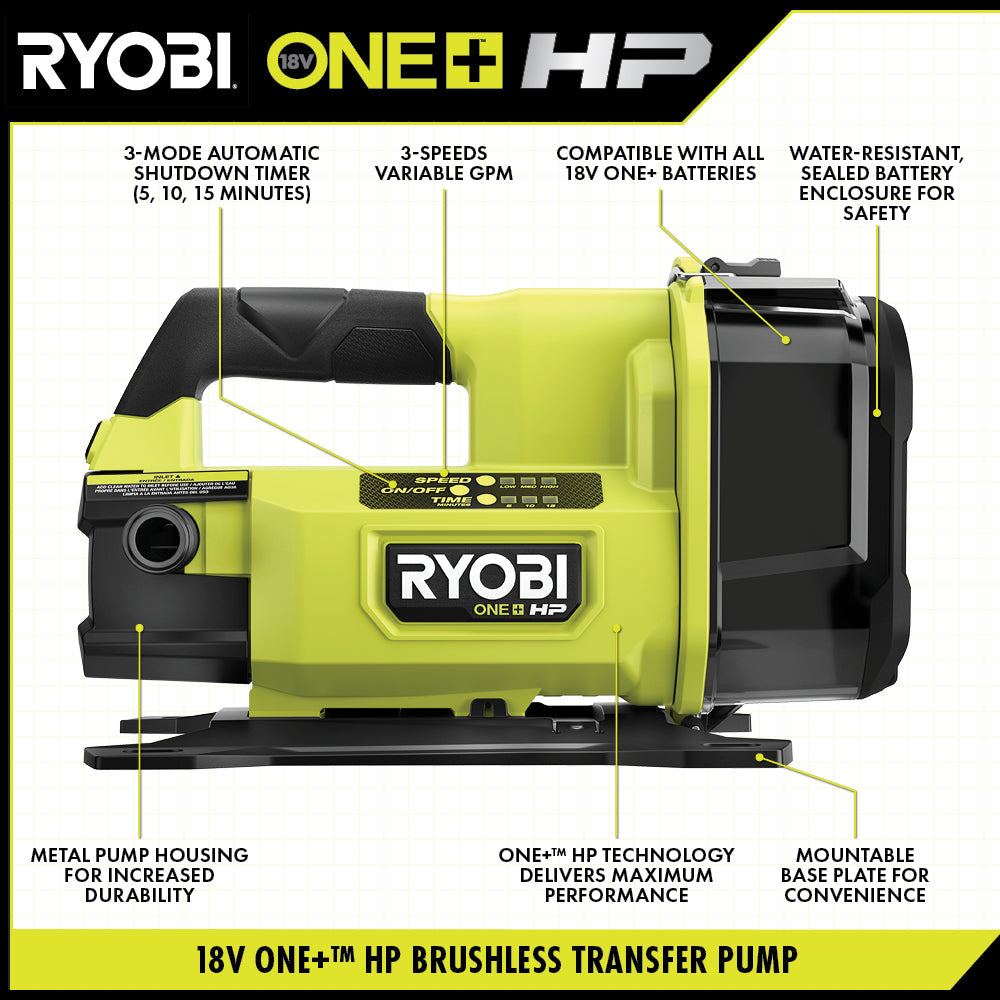 18V ONE+ HP TRANSFER PUMP KIT | RYOBI