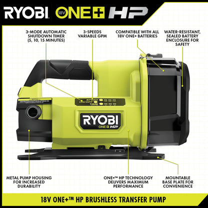 18V ONE+ HP TRANSFER PUMP KIT | RYOBI