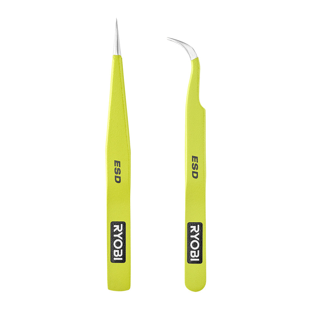 2 PC. PRECISION ANTI-STATIC TWEEZERS | RYOBI