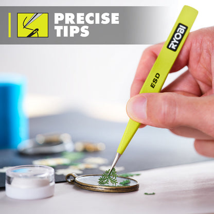2 PC. PRECISION ANTI-STATIC TWEEZERS | RYOBI