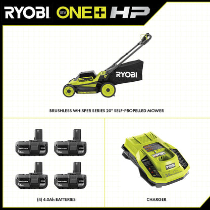 18V ONE+ HP BRUSHLESS 20″ SELF-PROPELLED MULTI-BLADE MOWER KIT | RYOBI