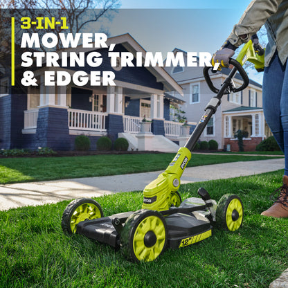 18V ONE+ 3-IN-1 MOWER, STRING TRIMMER, AND EDGER KIT | RYOBI