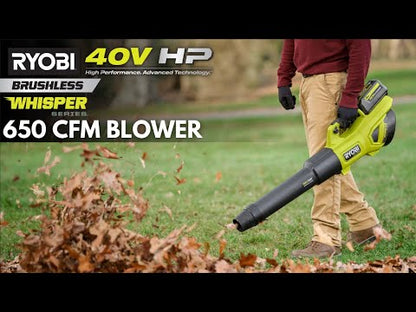 40V HP BRUSHLESS 650 CFM WHISPER SERIES BLOWER KIT | RYOBI