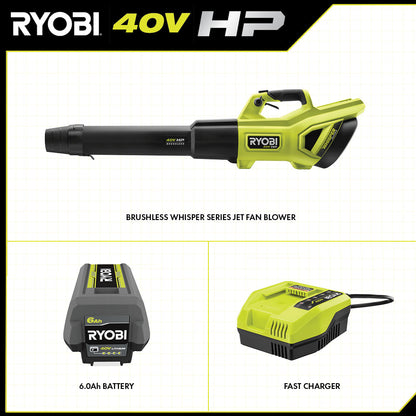 40V HP BRUSHLESS 650 CFM WHISPER SERIES BLOWER KIT | RYOBI