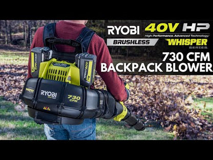 40V HP BRUSHLESS 730 CFM BACKPACK BLOWER KIT | RYOBI