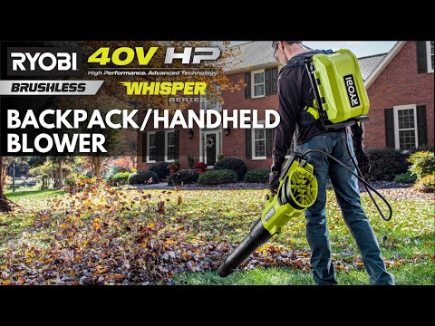 40V HP BRUSHLESS 730 CFM WHISPER SERIES BLOWER & BACKPACK POWER SUPPLY KIT | RYOBI