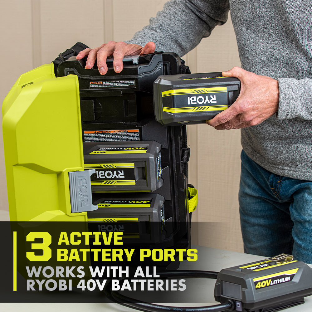40V HP BRUSHLESS 730 CFM WHISPER SERIES BLOWER & BACKPACK POWER SUPPLY KIT | RYOBI