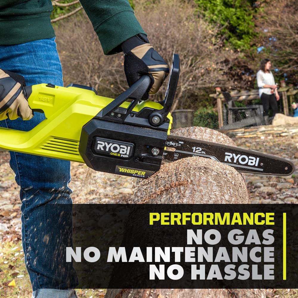 18V ONE+ HP BRUSHLESS WHISPER SERIES 12″ CHAINSAW KIT | RYOBI
