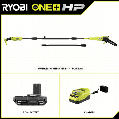 18V ONE+ HP BRUSHLESS WHISPER SERIES 8″ POLE SAW KIT | RYOBI