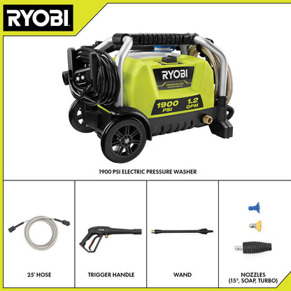 1900 PSI 1.2 GPM ELECTRIC PRESSURE WASHER | RYOBI