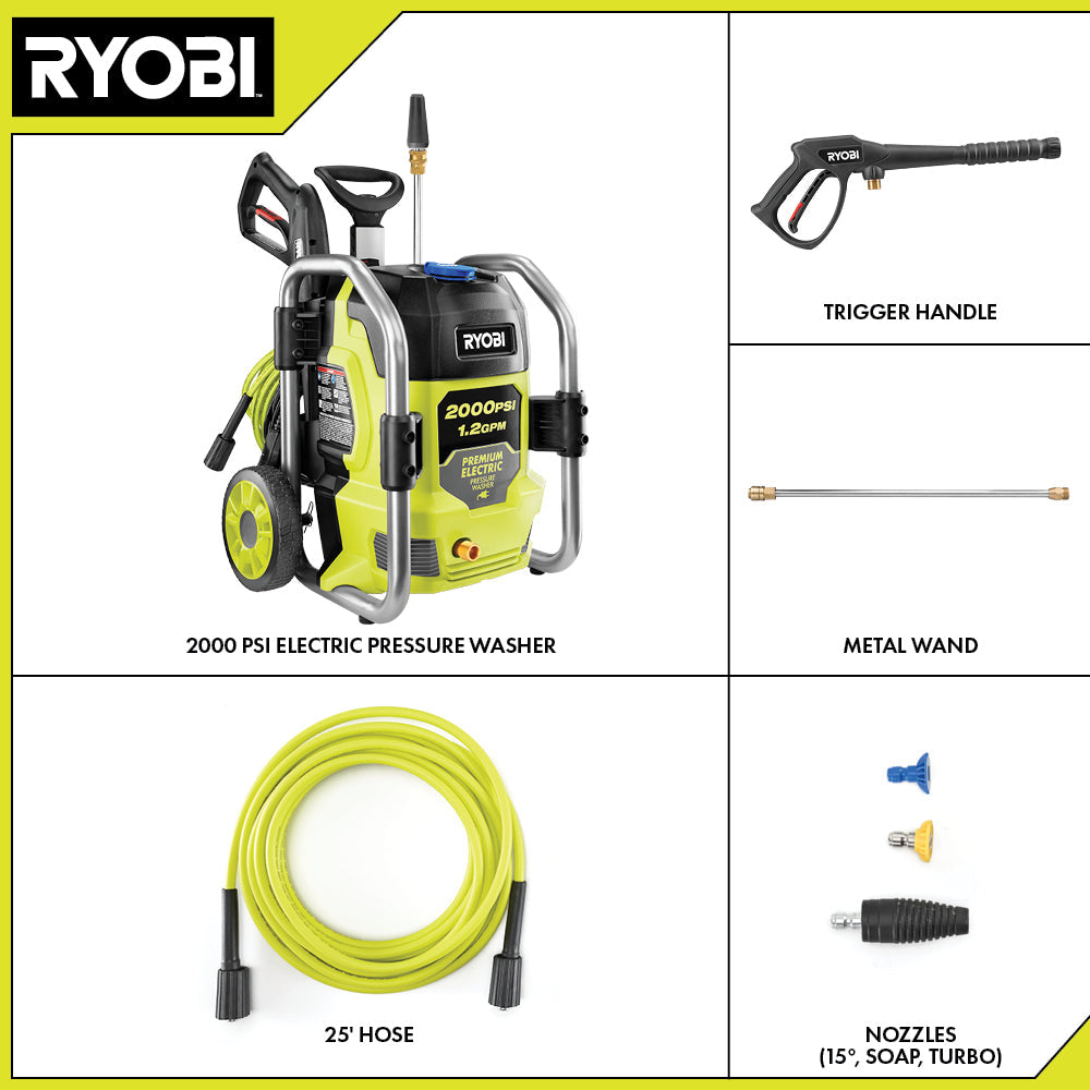 2000 PSI 1.2 GPM ELECTRIC PRESSURE WASHER | RYOBI