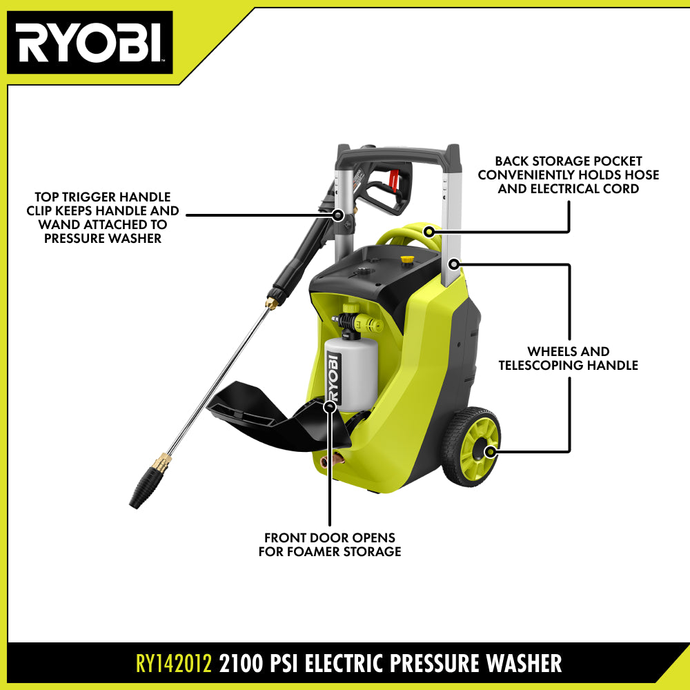 2100 PSI 1.2 GPM ELECTRIC PRESSURE WASHER | RYOBI
