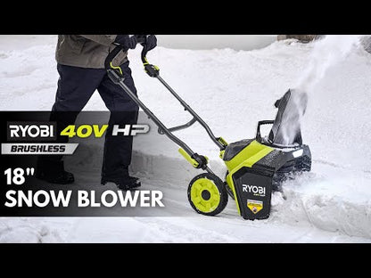 40V HP BRUSHLESS 18″ SNOW BLOWER KIT | RYOBI