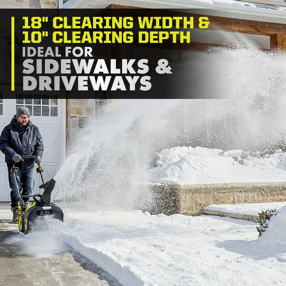 40V HP BRUSHLESS 18″ SNOW BLOWER KIT | RYOBI