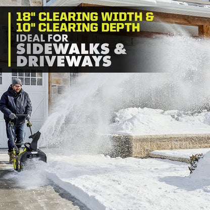 40V HP BRUSHLESS 18″ SNOW BLOWER KIT | RYOBI