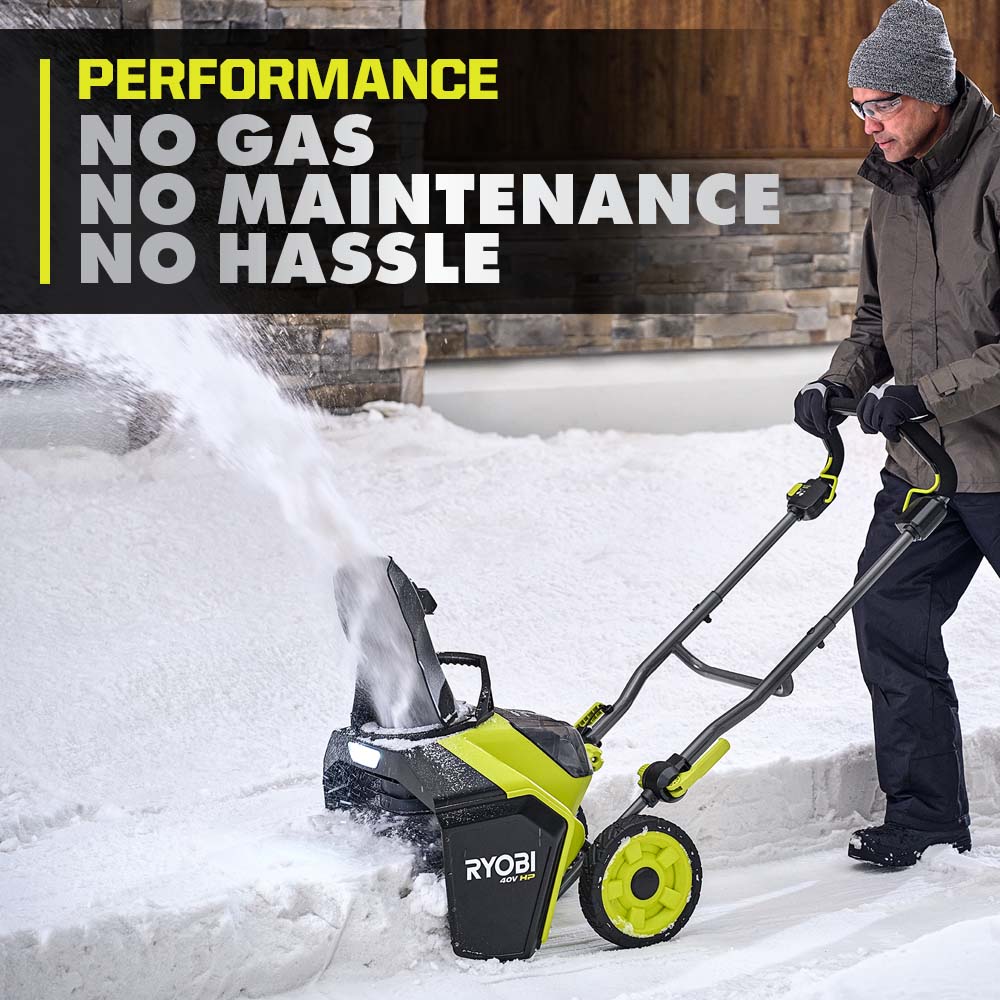40V HP BRUSHLESS 18″ SNOW BLOWER KIT | RYOBI