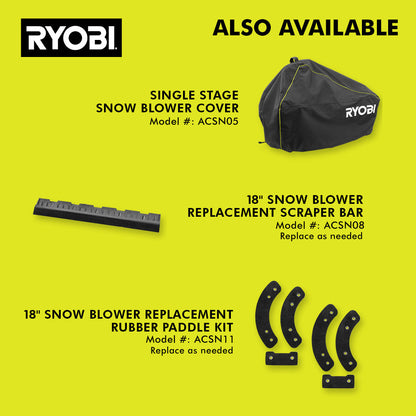 40V HP BRUSHLESS 18″ SNOW BLOWER KIT | RYOBI