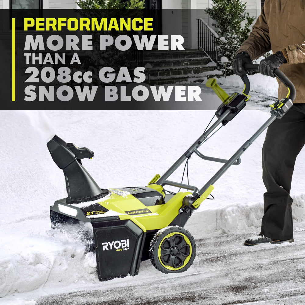 40V HP BRUSHLESS 21?? SINGLE-STAGE AUGER-PROPELLED SNOW BLOWER KIT | RYOBI