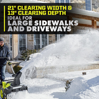40V HP BRUSHLESS 21″ WHISPER SERIES SNOW BLOWER KIT | RYOBI