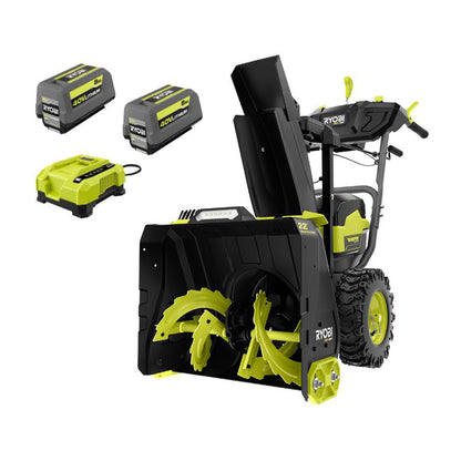 40V HP BRUSHLESS WHISPER SERIES 22″ TWO-STAGE SNOW BLOWER KIT | RYOBI