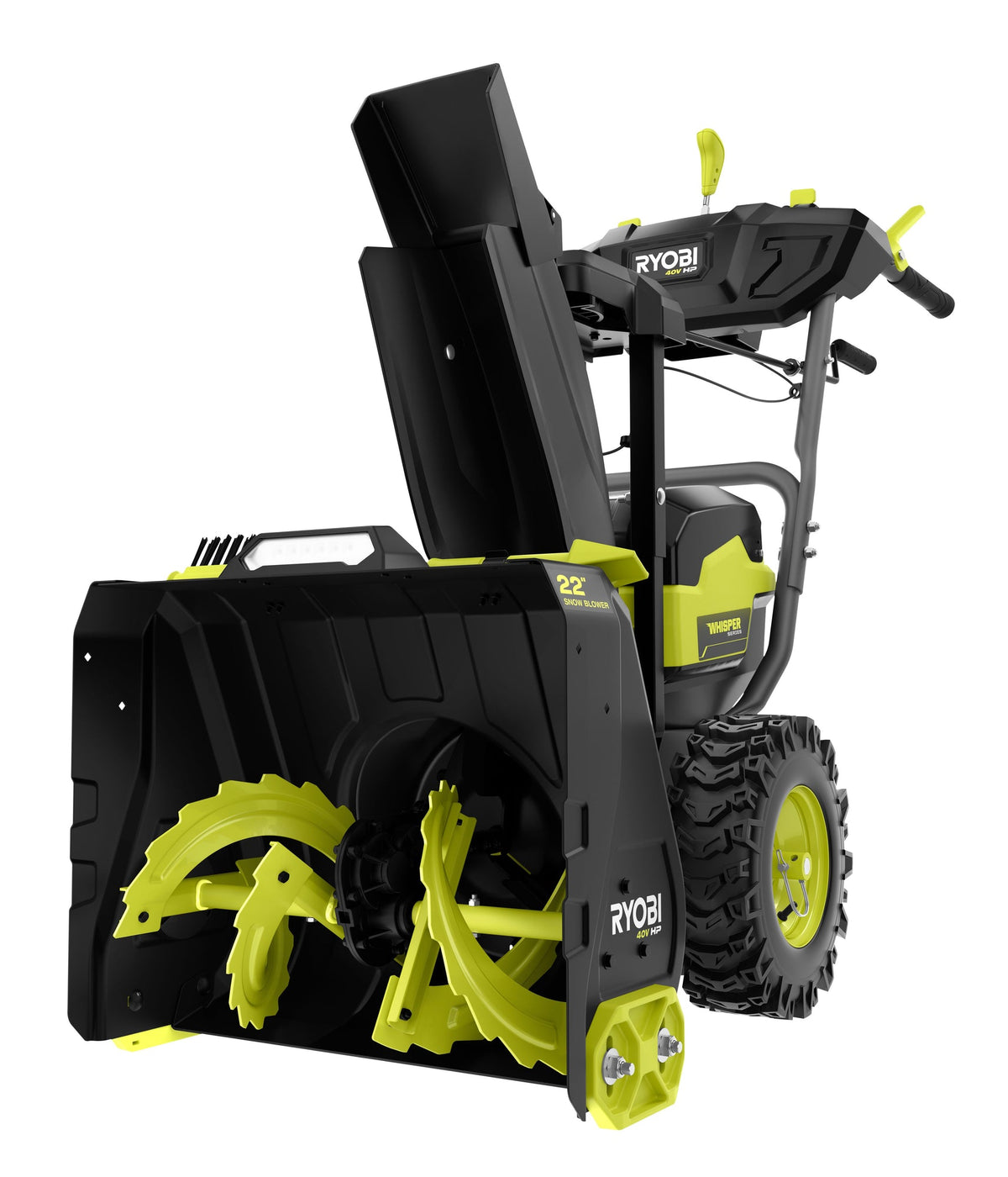 40V HP BRUSHLESS WHISPER SERIES 22″ TWO-STAGE SNOW BLOWER KIT | RYOBI