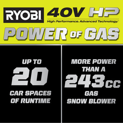40V HP BRUSHLESS WHISPER SERIES 22″ TWO-STAGE SNOW BLOWER KIT | RYOBI