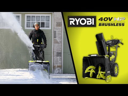 40V HP BRUSHLESS WHISPER SERIES 22″ TWO-STAGE SNOW BLOWER KIT | RYOBI