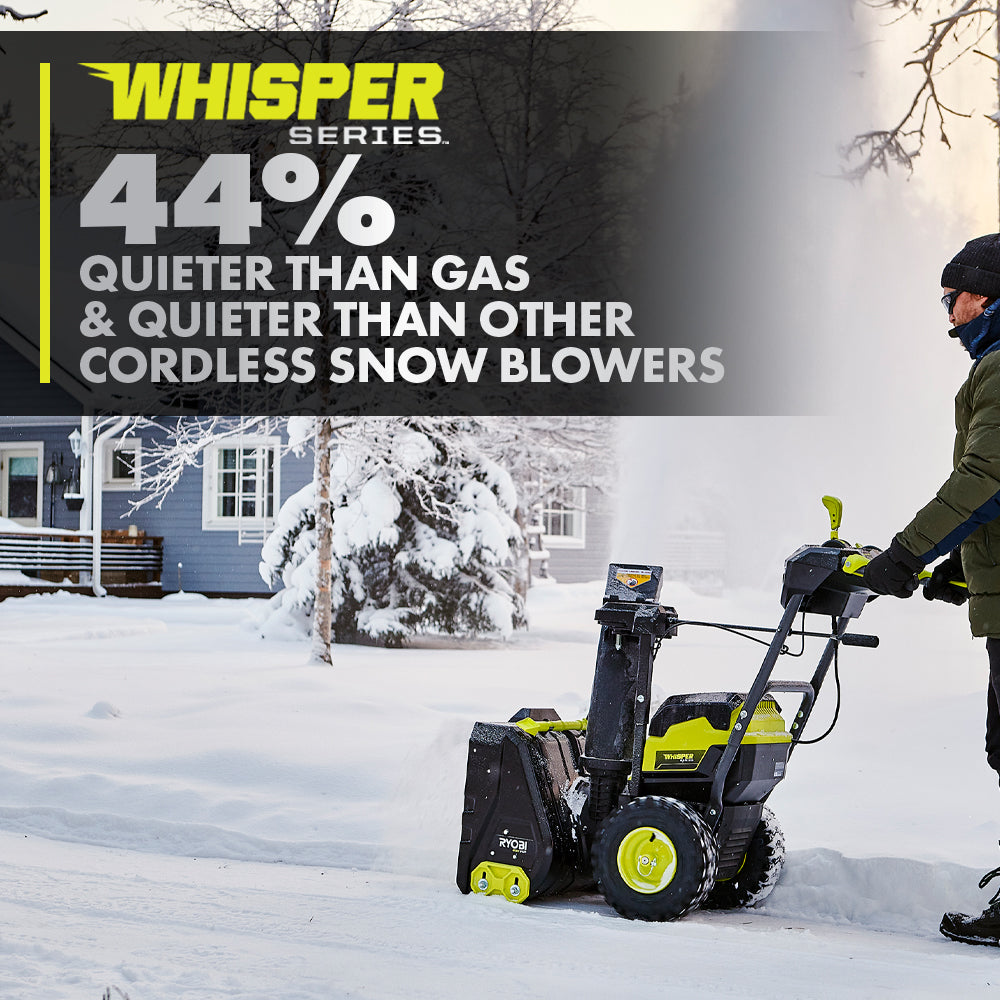 40V HP BRUSHLESS WHISPER SERIES 22″ TWO-STAGE SNOW BLOWER KIT | RYOBI