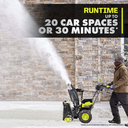 40V HP BRUSHLESS WHISPER SERIES 22″ TWO-STAGE SNOW BLOWER KIT | RYOBI