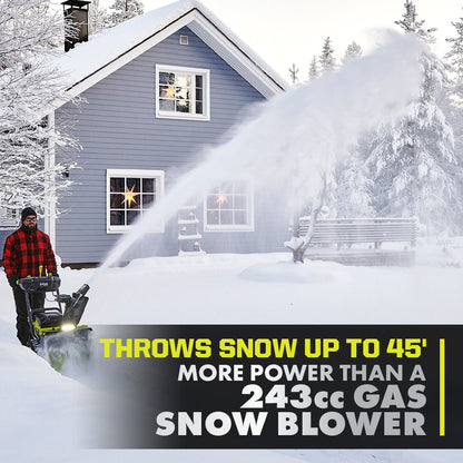 40V HP BRUSHLESS WHISPER SERIES 22″ TWO-STAGE SNOW BLOWER KIT | RYOBI