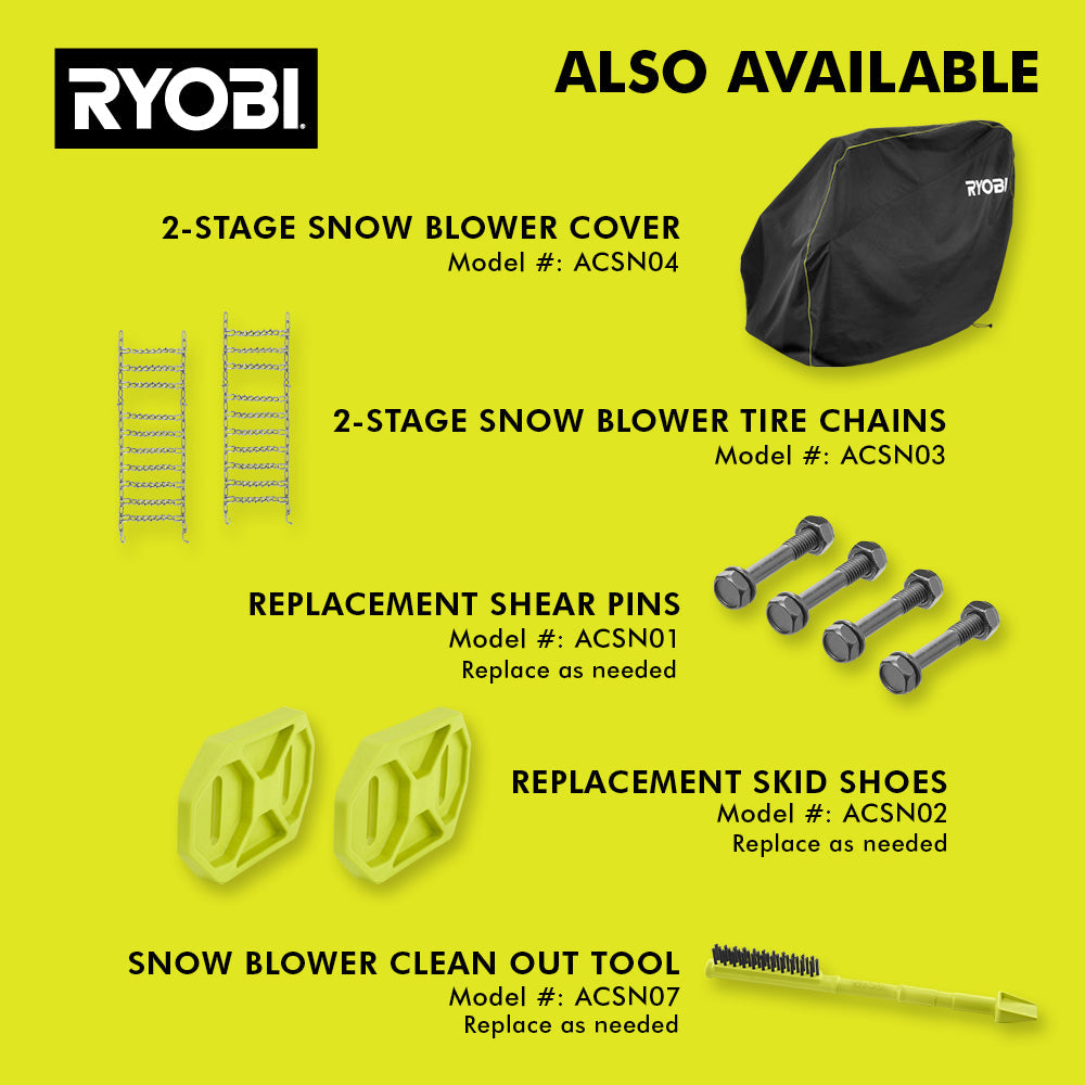 40V HP BRUSHLESS WHISPER SERIES 24?? TWO-STAGE SNOW BLOWER KIT | RYOBI
