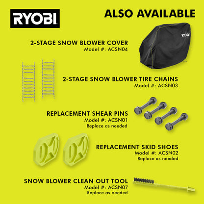 40V HP BRUSHLESS WHISPER SERIES 24?? TWO-STAGE SNOW BLOWER KIT | RYOBI