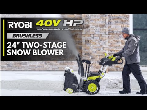 40V HP BRUSHLESS WHISPER SERIES 24?? TWO-STAGE SNOW BLOWER KIT | RYOBI