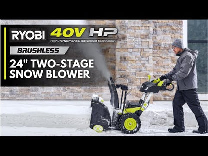40V HP BRUSHLESS WHISPER SERIES 24?? TWO-STAGE SNOW BLOWER KIT | RYOBI