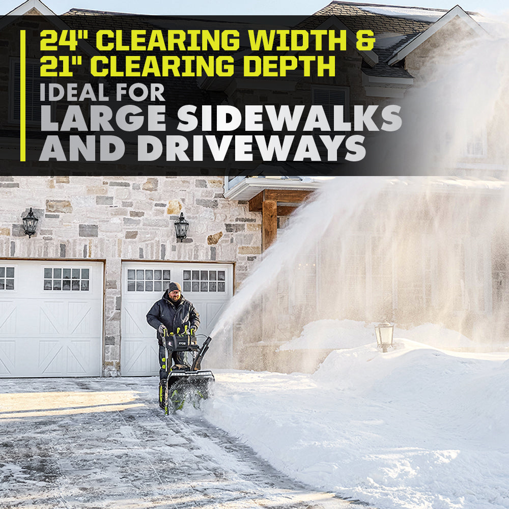 40V HP BRUSHLESS WHISPER SERIES 24?? TWO-STAGE SNOW BLOWER KIT | RYOBI